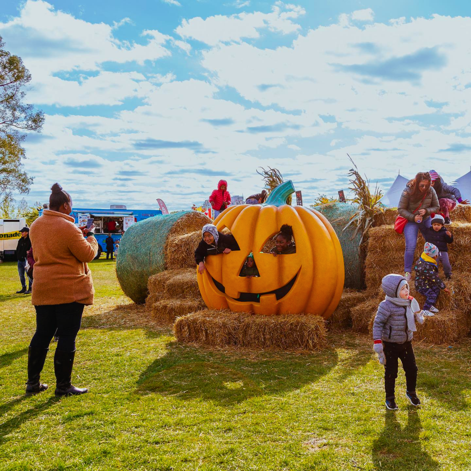 A large faux jack-o-lantern at Toronto's Pumpkinfest